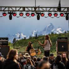 Spectral Voice live at Fire in the Mountains 2019 with great Teton views in the background